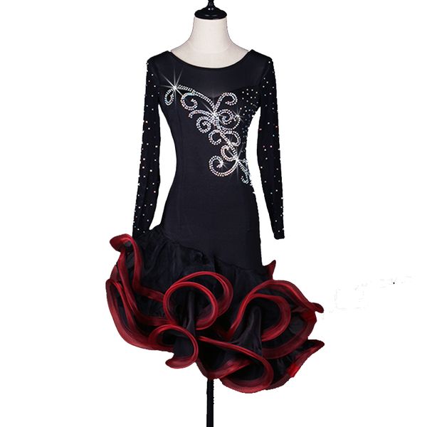 rhinestones latin samba dance dress women girls salsa dance competition dresses samba costumes tango ballroom d0296 fluffy sheer hem, Black;red
rhinestones latin samba dance dress women girls salsa dance competition dresses samba costumes tango ballroom d0296 fluffy sheer hem, Black;red