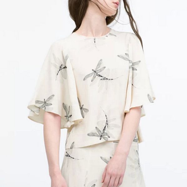 new women fashion ladies' elegant dragonfly print blouses vintage o neck short sleeve shirts casual slim new arrival, White
new women fashion ladies' elegant dragonfly print blouses vintage o neck short sleeve shirts casual slim new arrival, White