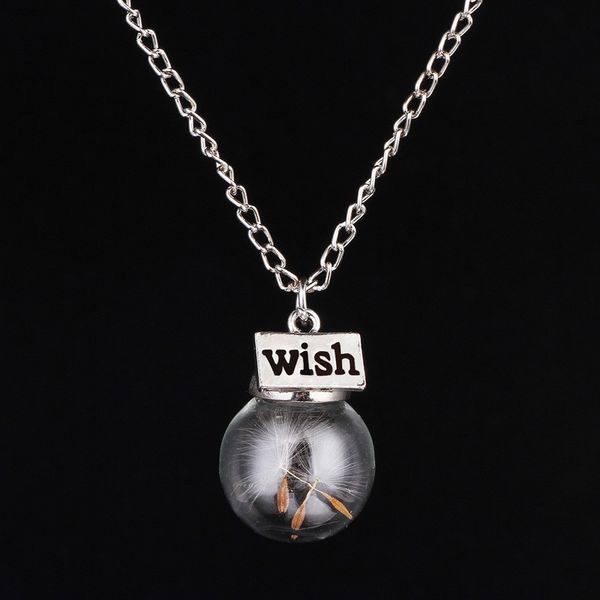 fashion women real dandelion seeds lucky glass wishing bottle pendant necklace for won wife gifrlfriend gift, Silver
fashion women real dandelion seeds lucky glass wishing bottle pendant necklace for won wife gifrlfriend gift, Silver