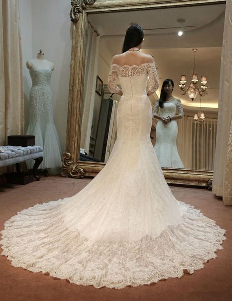 custom made с плеча кружева империи кружева свадебное платье 3/4 с длинным рукавом новые принцесса свадебные платья аппликации sheer sweep п, White
custom made с плеча кружева империи кружева свадебное платье 3/4 с длинным рукавом новые принцесса свадебные платья аппликации sheer sweep п, White