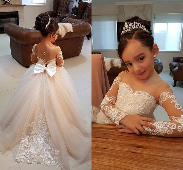 long sleeves ball gown flower girls dresses sheer neck appliques bow girls pageant dresses christening dresses children birthday party dress, White;blue
long sleeves ball gown flower girls dresses sheer neck appliques bow girls pageant dresses christening dresses children birthday party dress, White;blue