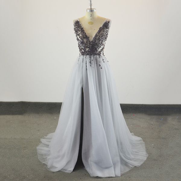 paolo sebastian evening dresses deep v neck sequins high split long gray evening gowns sheer backless berta prom dress, Black
paolo sebastian evening dresses deep v neck sequins high split long gray evening gowns sheer backless berta prom dress, Black