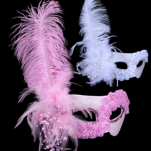New Festivals masquerade mask feather of Venice lace high-end beauty princess pearl Christmas Halloween mask woman pearl free gift
New Festivals masquerade mask feather of Venice lace high-end beauty princess pearl Christmas Halloween mask woman pearl free gift