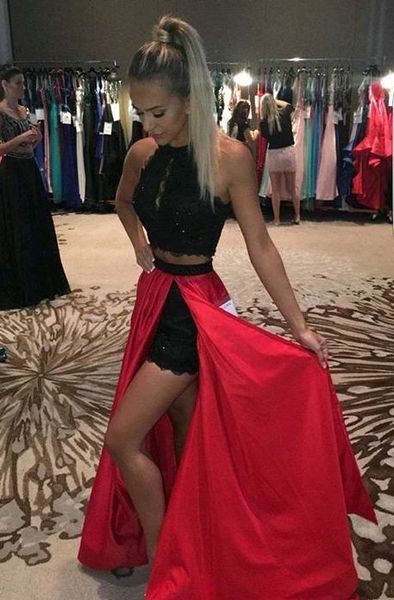 2017 two pieces prom dresses new arrival black and red detachable train new arrival long prom gowns party dress
2017 two pieces prom dresses new arrival black and red detachable train new arrival long prom gowns party dress