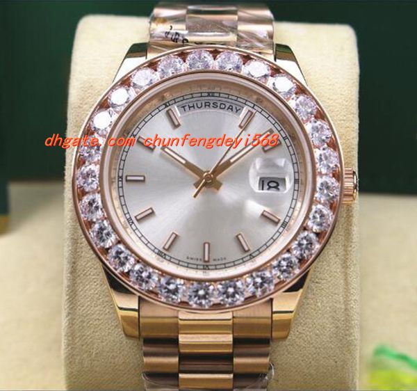 luxury 18k rose gold mens 41mm automatic movement 18038 bigger diamond bezel watch men's watch, Slivery;brown
luxury 18k rose gold mens 41mm automatic movement 18038 bigger diamond bezel watch men's watch, Slivery;brown