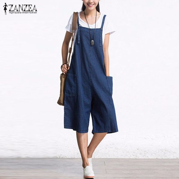 wholesale- zanzea womens jumpsuits 2017 sleeveless adjustable strap pockets button wide leg denim blue retro rompers calf length overalls, Black;white
wholesale- zanzea womens jumpsuits 2017 sleeveless adjustable strap pockets button wide leg denim blue retro rompers calf length overalls, Black;white