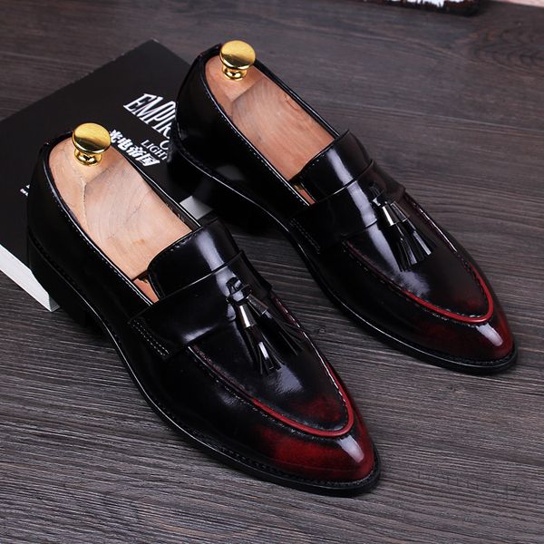 british men pointed toe leather shoes business men oxfords men dress wedding shoes vintage tassel brogue shoes black red silver
british men pointed toe leather shoes business men oxfords men dress wedding shoes vintage tassel brogue shoes black red silver