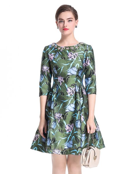 floral flower print beading women a-line dress half sleeve dresses 0917158, Black;gray
floral flower print beading women a-line dress half sleeve dresses 0917158, Black;gray