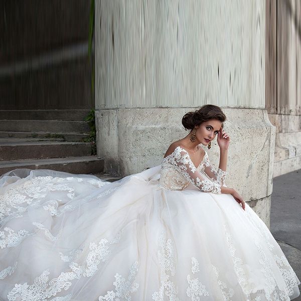 elegant robe de mariage wedding dress lace three quarter sleeves backless plus size bridal dresses casamento 2019 vestido de novia, White
elegant robe de mariage wedding dress lace three quarter sleeves backless plus size bridal dresses casamento 2019 vestido de novia, White