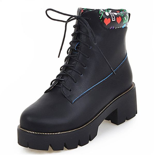 fashion spring autumn women boots lace up black pink ankle boots platform pu ladies prom boots
fashion spring autumn women boots lace up black pink ankle boots platform pu ladies prom boots