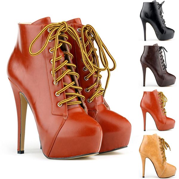 chaussure femme ladies high heels lace up platform stiletto ankle boots pu shoes faux leather women us size 4-11 d0050, Black
chaussure femme ladies high heels lace up platform stiletto ankle boots pu shoes faux leather women us size 4-11 d0050, Black
