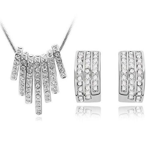 austrian crystal pendant necklace stud earring jewelry sets for women full rhinestone statement necklace earrings set christmas gift, Silver
austrian crystal pendant necklace stud earring jewelry sets for women full rhinestone statement necklace earrings set christmas gift, Silver