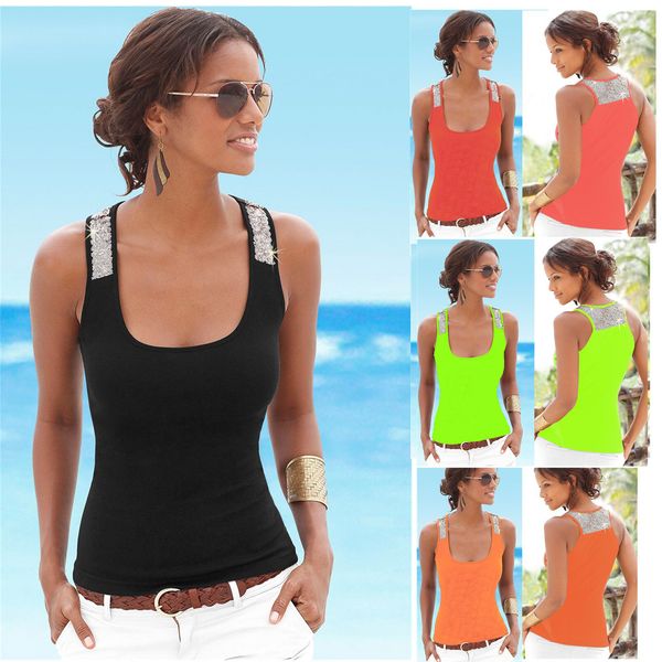 european american fashion style diamond design women bead piece stitching milk silk sleeveless t shirt for woemn tee, White
european american fashion style diamond design women bead piece stitching milk silk sleeveless t shirt for woemn tee, White