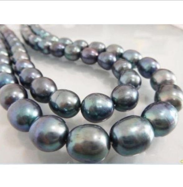 single strands 12-14mm tahitian black pearl necklace 35inch 14k, Silver
single strands 12-14mm tahitian black pearl necklace 35inch 14k, Silver