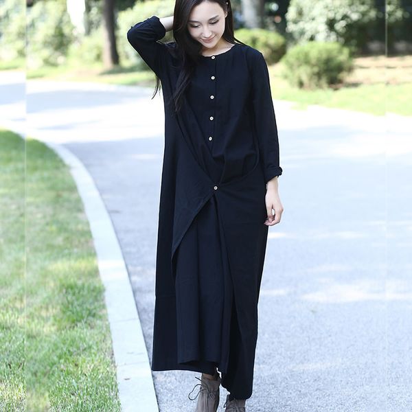 wholesale- black long sleeve linen cotton women long dress novelty design plus size autumn winter dress mori girl rope gown dresses 3004, White;black
wholesale- black long sleeve linen cotton women long dress novelty design plus size autumn winter dress mori girl rope gown dresses 3004, White;black
