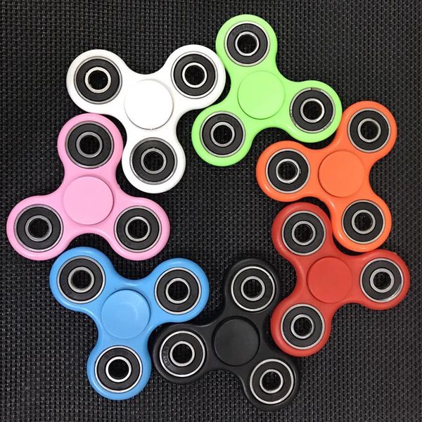 

triangle tri handspinner finger fidget spinner edc hand spinner acrylic abs plastic metal gyro decompression anxiety toys with package
