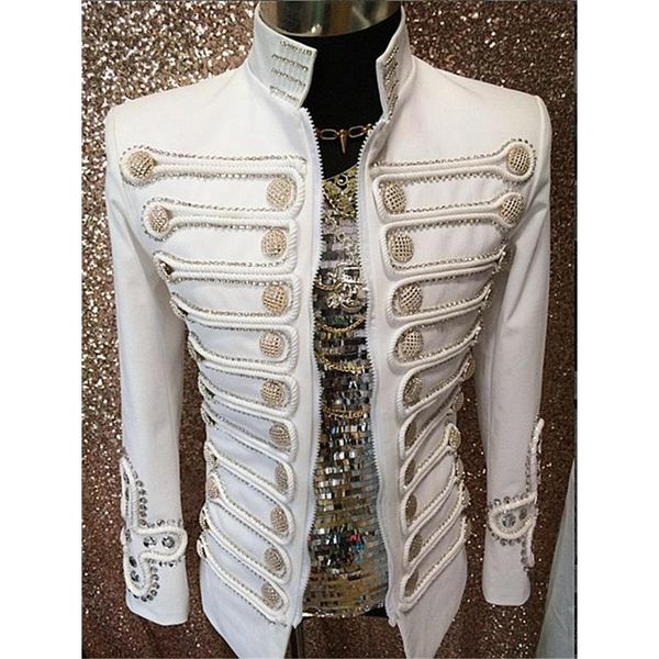 wholesale- white buttons performance blazer outerwear cotton fashion stage wear for ballroom singer ds dancer nightclub clothes dh-018, White;black
wholesale- white buttons performance blazer outerwear cotton fashion stage wear for ballroom singer ds dancer nightclub clothes dh-018, White;black