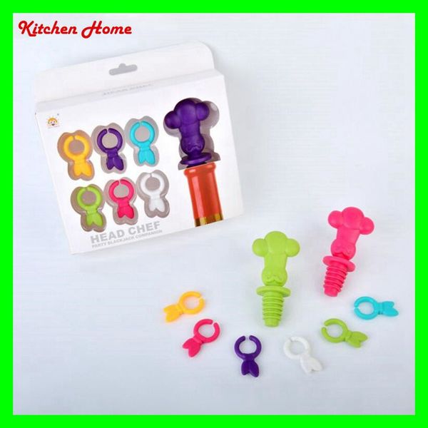 7pcs/set creative cartoon wine sers silicone red wine bottles glass cups marker and ser set
7pcs/set creative cartoon wine sers silicone red wine bottles glass cups marker and ser set