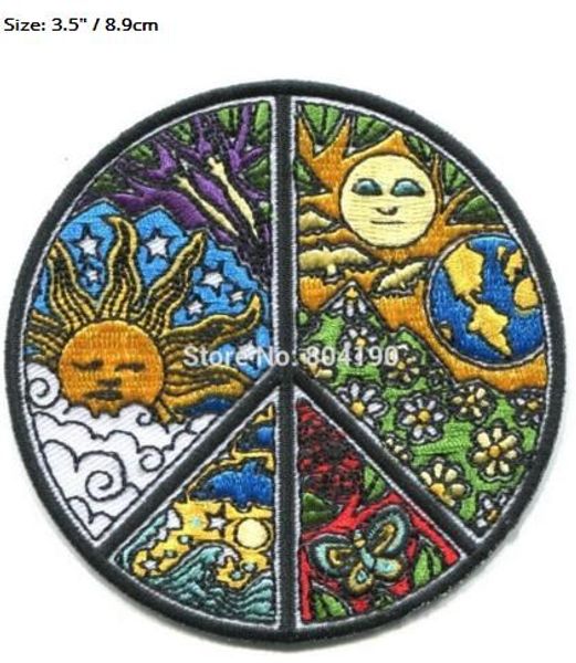 Hippie Peace & Love Symbol Dan Morris Rock Punk retro sew applique iron on patch clothing Biker Vest Patch sun moon earth flower
Hippie Peace & Love Symbol Dan Morris Rock Punk retro sew applique iron on patch clothing Biker Vest Patch sun moon earth flower