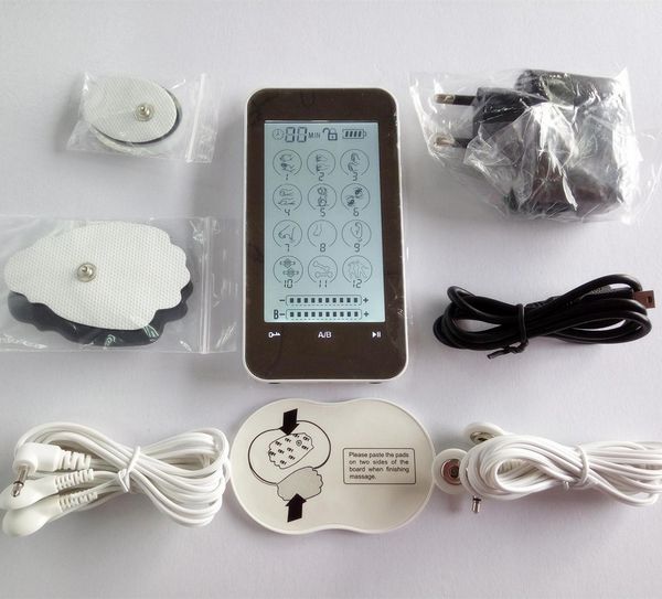 2 channel lcd touch screen electric pulse therapy tens ems massager,12 modes digital electronic mini acupuncture magnetic therapy by dhl
2 channel lcd touch screen electric pulse therapy tens ems massager,12 modes digital electronic mini acupuncture magnetic therapy by dhl