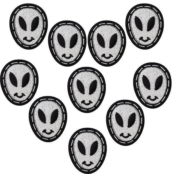 10pcs alien badges patches for clothing iron embroidered patch applique iron sew on patches sewing accessories for diy clothes, Black 
10pcs alien badges patches for clothing iron embroidered patch applique iron sew on patches sewing accessories for diy clothes, Black