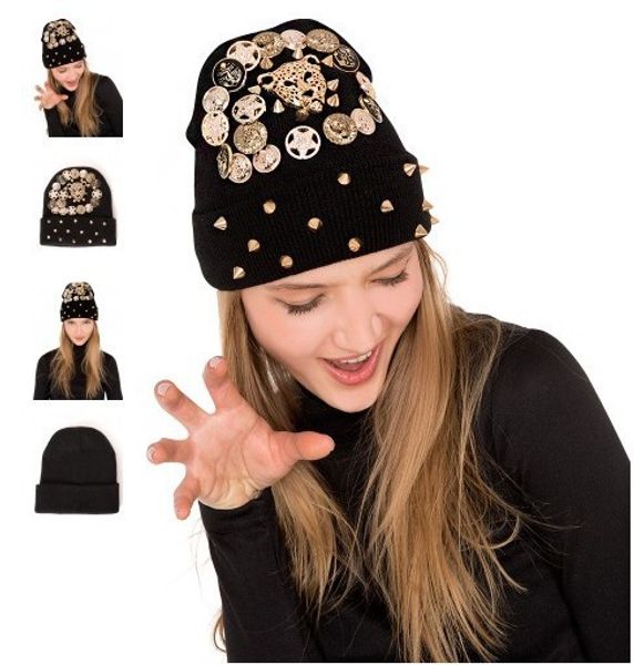 2017 popular punk rivets knit hat female winter warm leopard head beanie hat hats cap 8 colors, Blue;gray
2017 popular punk rivets knit hat female winter warm leopard head beanie hat hats cap 8 colors, Blue;gray