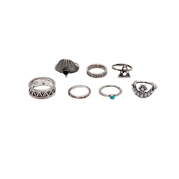 idealway 7 pcs/set vintage gypsy silver plated crystal moon charm ring set for women jewelry, Golden;silver 
idealway 7 pcs/set vintage gypsy silver plated crystal moon charm ring set for women jewelry, Golden;silver
