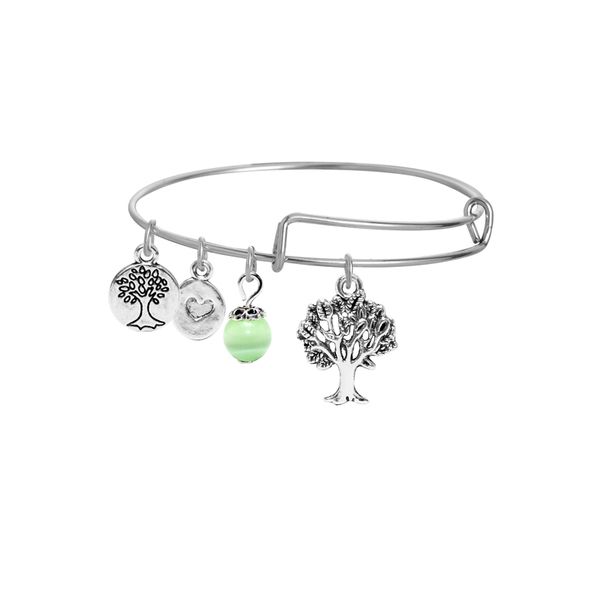 wire tree bracelet kit: diy silver charm bangles w/ green crystal beads - korean fashion for women & girls, Black
wire tree bracelet kit: diy silver charm bangles w/ green crystal beads - korean fashion for women & girls, Black