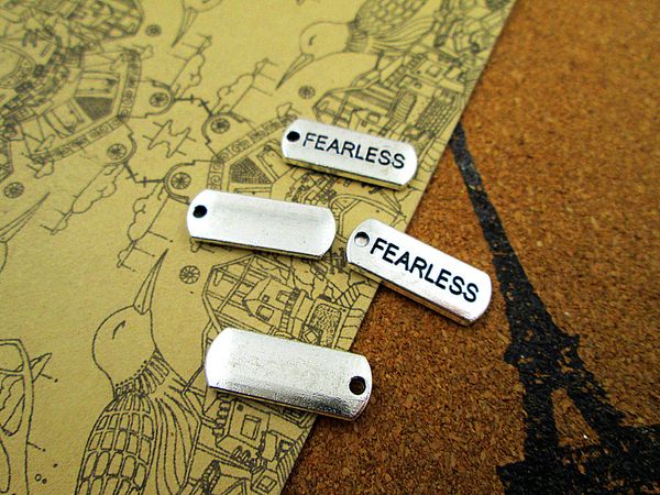 45pcs- fearless charms, antique tibetan silver fearless charms pendants 21x8mm, Bronze;silver 
45pcs- fearless charms, antique tibetan silver fearless charms pendants 21x8mm, Bronze;silver