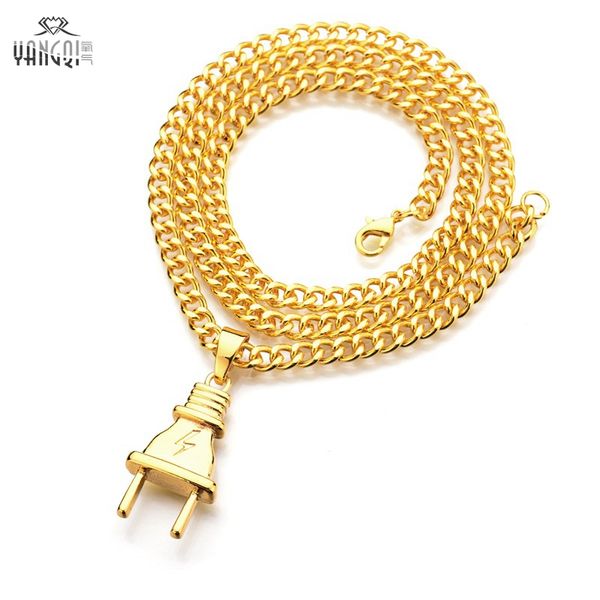 hiphop jewelry silver gold plug pendant necklace hiphop long chains necklace foe men christmas party gifts
hiphop jewelry silver gold plug pendant necklace hiphop long chains necklace foe men christmas party gifts