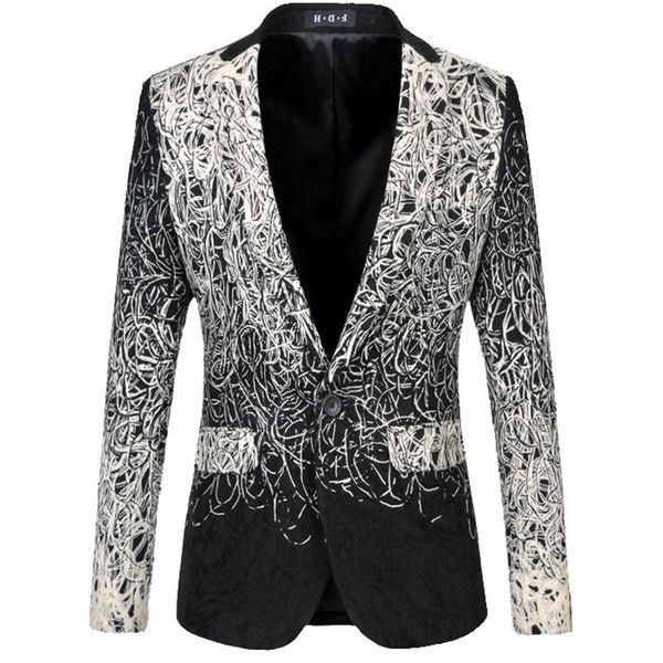 wholesale- blazer men 2017 new arrival hook line mens suit jacket brand slim fit wedding tuxedos blazer homme men stage costumes for singer, White;black
wholesale- blazer men 2017 new arrival hook line mens suit jacket brand slim fit wedding tuxedos blazer homme men stage costumes for singer, White;black