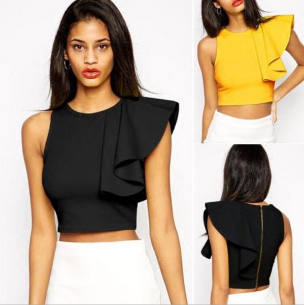 2017 Fashion Summer Ruffle Crop Top Sexy Women Cropped Tank Top Feminino Back Zipper Sleeveless Bustier Crop Tops Black
2017 Fashion Summer Ruffle Crop Top Sexy Women Cropped Tank Top Feminino Back Zipper Sleeveless Bustier Crop Tops Black