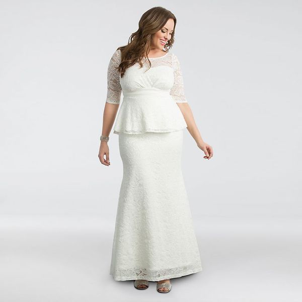 peplum plus size wedding gown 19150908 half sleeves scoop neckline mermaid lace bridal dress floor length vestido de noiva 2019, White
peplum plus size wedding gown 19150908 half sleeves scoop neckline mermaid lace bridal dress floor length vestido de noiva 2019, White