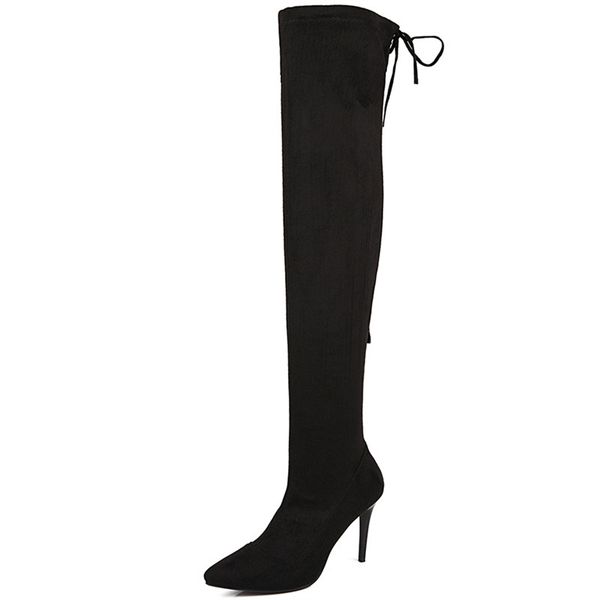 new autumn winter botas thigh high over the knee boots women high heels femininas mujer suede boots slimming elastic, Black
new autumn winter botas thigh high over the knee boots women high heels femininas mujer suede boots slimming elastic, Black