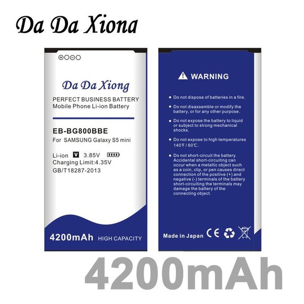DaDa Xiong 4200mAh EB-BG800BBE Battery Replacement For Samsung GALAXY S5 mini battery G870 SM-G800F SM-G800H
DaDa Xiong 4200mAh EB-BG800BBE Battery Replacement For Samsung GALAXY S5 mini battery G870 SM-G800F SM-G800H