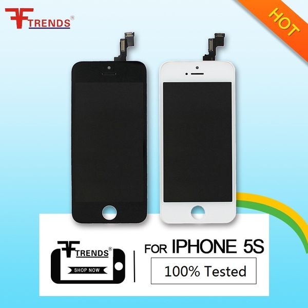 

White black lcd di play touch creen digitizer a embly replacement for iphone 5 e 5 5c oem 100 te ted cold pre frame