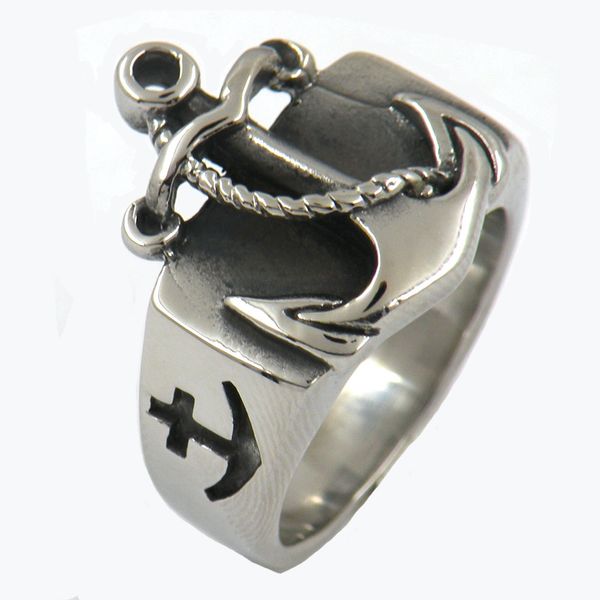 12w63 stainless steel jewelry punk vintage military marine anchor ring with rope sailor navy ring gift for brothers, Silver
12w63 stainless steel jewelry punk vintage military marine anchor ring with rope sailor navy ring gift for brothers, Silver