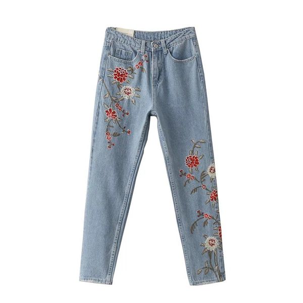 wholesale- 2017 girls flower embroidery jeans women light blue casual pants capris autumn pockets straight jeans female bottom
wholesale- 2017 girls flower embroidery jeans women light blue casual pants capris autumn pockets straight jeans female bottom