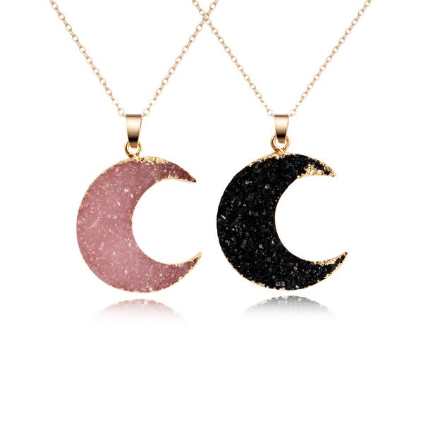 1pc Fashion Druzy Resin Moon Pendant Necklace For Women Gold Color Black Drusy Chain Necklace Jewelry N353 -T2
1pc Fashion Druzy Resin Moon Pendant Necklace For Women Gold Color Black Drusy Chain Necklace Jewelry N353 -T2