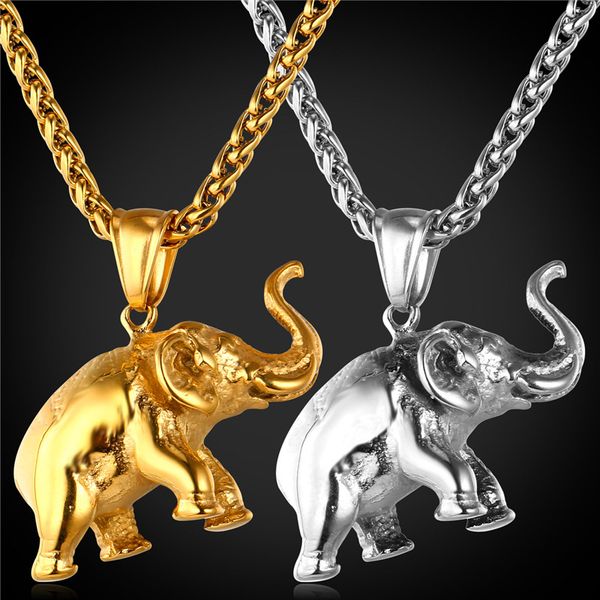 elephant charms necklace new lucky jewelry gift stainless steel 18k gold plated pendant necklace for men/women, Silver
elephant charms necklace new lucky jewelry gift stainless steel 18k gold plated pendant necklace for men/women, Silver
