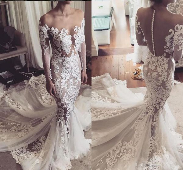 lace mermaid 2021 arabic wedding dresses sheer back neck long sleeves bridal dresses vintage court train wedding gowns custom made, White
lace mermaid 2021 arabic wedding dresses sheer back neck long sleeves bridal dresses vintage court train wedding gowns custom made, White
