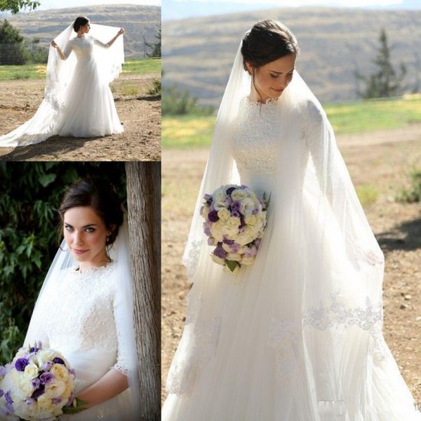 modest high neck lace wedding dresses bridal gowns plus size custom made vintage floor length vestidos de novia, White
modest high neck lace wedding dresses bridal gowns plus size custom made vintage floor length vestidos de novia, White