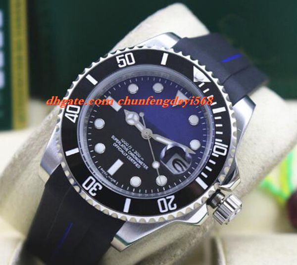 fashion luxury rubber bracelet ceramic black/blue dial #116610 40mm automatic movement men watches new arrival, Slivery;brown
fashion luxury rubber bracelet ceramic black/blue dial #116610 40mm automatic movement men watches new arrival, Slivery;brown