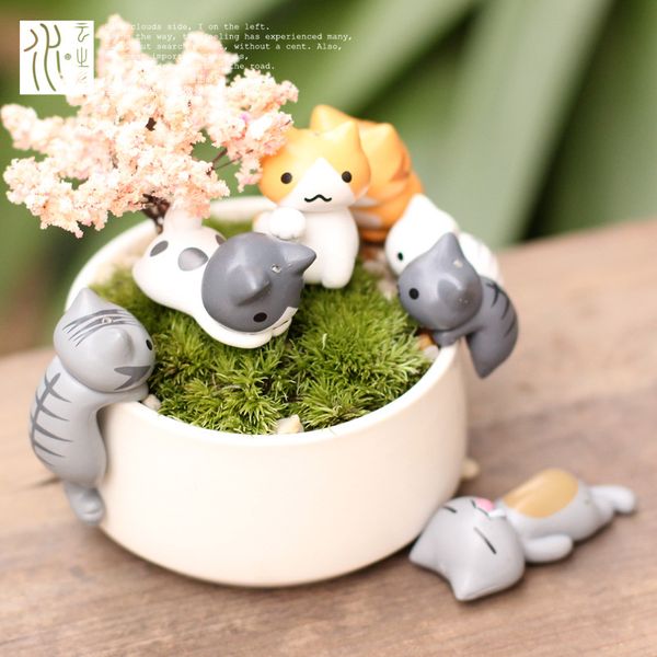 6 pcs/set cute cartoon lazy cats for micro landscape kitten microlandschaft pot culture tools garden decorations
6 pcs/set cute cartoon lazy cats for micro landscape kitten microlandschaft pot culture tools garden decorations