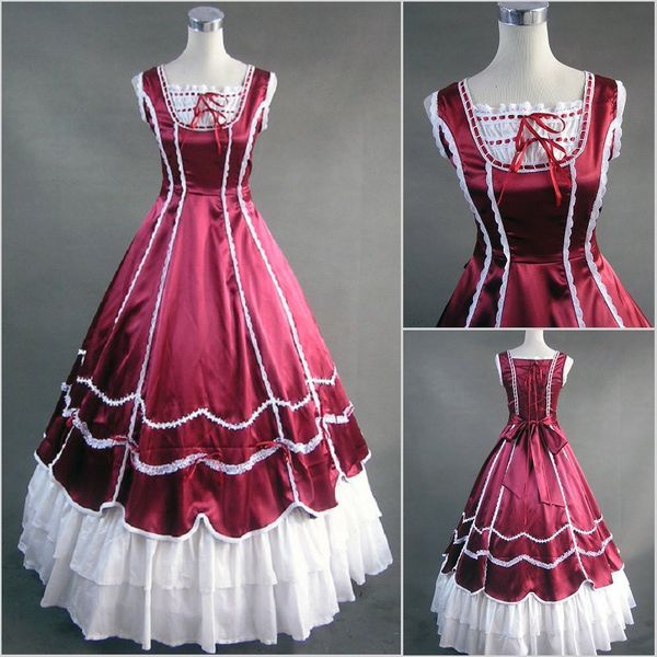 u collar british style lace lotus leaf gorgeous cosplay sleeveless prom dresses gothic lolita simple long gowns 2018 real p, Black
u collar british style lace lotus leaf gorgeous cosplay sleeveless prom dresses gothic lolita simple long gowns 2018 real p, Black