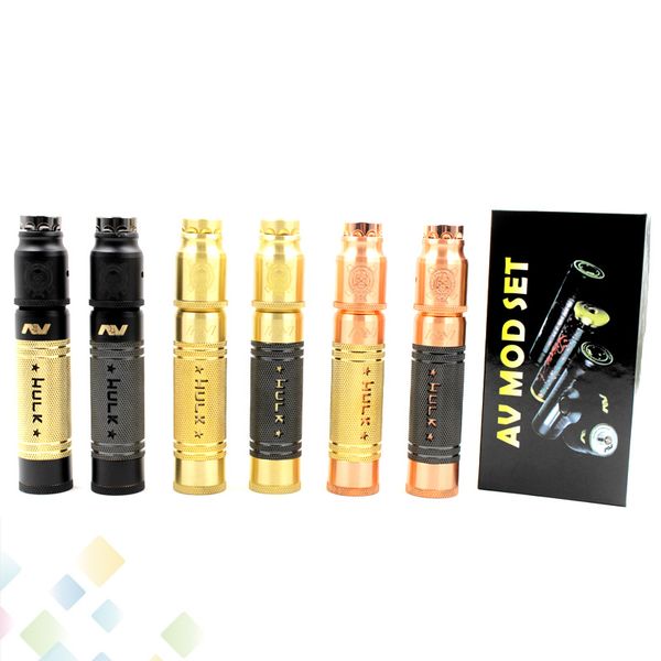 AV Hulk Kit E Cigarette Fit 18650 Battery Brass Copper Material 510 thread 24mm Vaporizer HULK Mods E Cig DHL Free
AV Hulk Kit E Cigarette Fit 18650 Battery Brass Copper Material 510 thread 24mm Vaporizer HULK Mods E Cig DHL Free