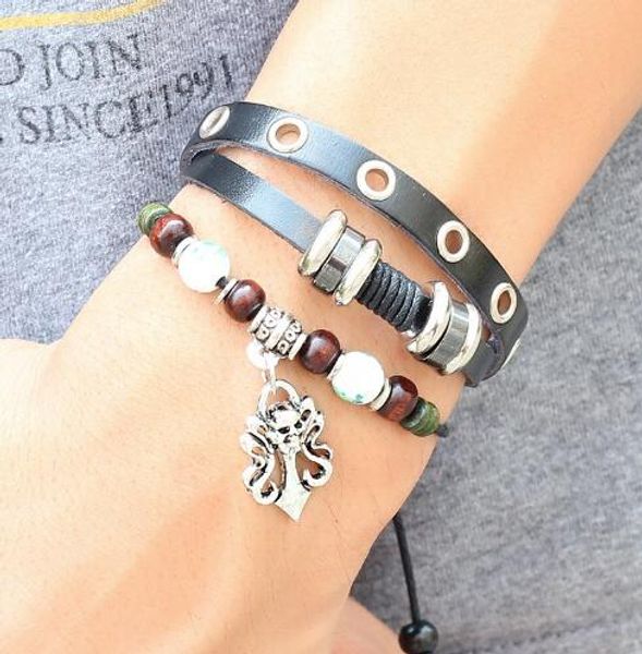 punk skull charm leather bracelet alloy beaded charms multilayer leather bracelets for men women girls hip hop jewelry christmas gift, Golden;silver
punk skull charm leather bracelet alloy beaded charms multilayer leather bracelets for men women girls hip hop jewelry christmas gift, Golden;silver