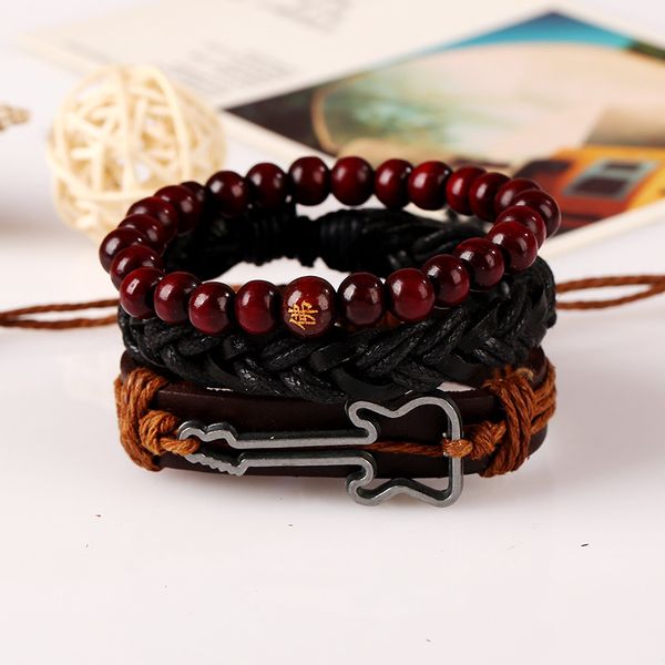 new genuine leather bracelets hollow guitar bead charm set for women men friendship bracelets jewelry gift, Golden;silver
new genuine leather bracelets hollow guitar bead charm set for women men friendship bracelets jewelry gift, Golden;silver