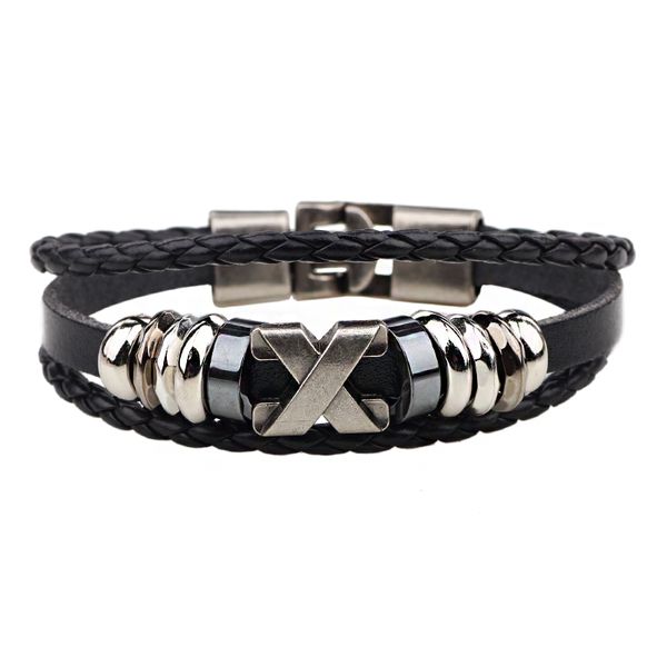 european and american leather bracelet x letter retro bracelet stainless steel jewelry star with the cowhide bracelet, Golden;silver
european and american leather bracelet x letter retro bracelet stainless steel jewelry star with the cowhide bracelet, Golden;silver