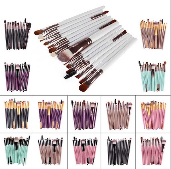 

15pcs Professional Make Up Set Foundation Blusher Powder Eyeshadow Blending Eyebrow Makeup Brushes